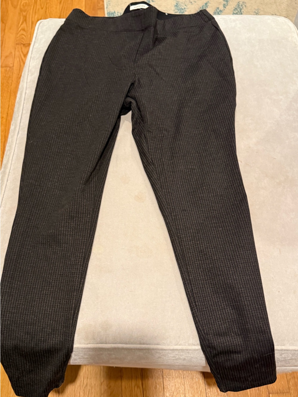 Max Studio Men's Black Ribbed Stretch Trousers